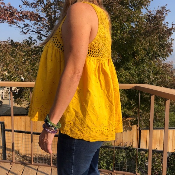 sunflower crochet tank from Sundance. - Picture 2 of 8